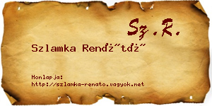 Szlamka Renátó névjegykártya